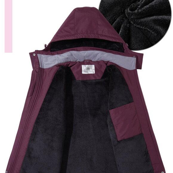 Purple Waterproof Jacket Snowboarding Clothes with Hood XXXL - Picture 5 of 7